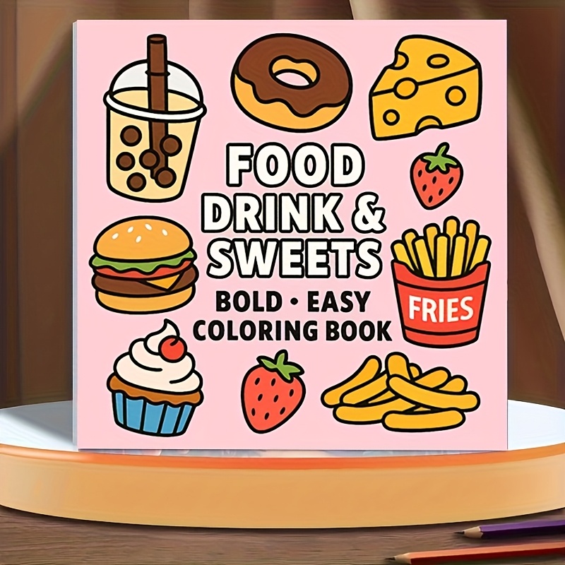 Food Snacks Coloring Book - Original Upgraded Version, 24 Pages Thick