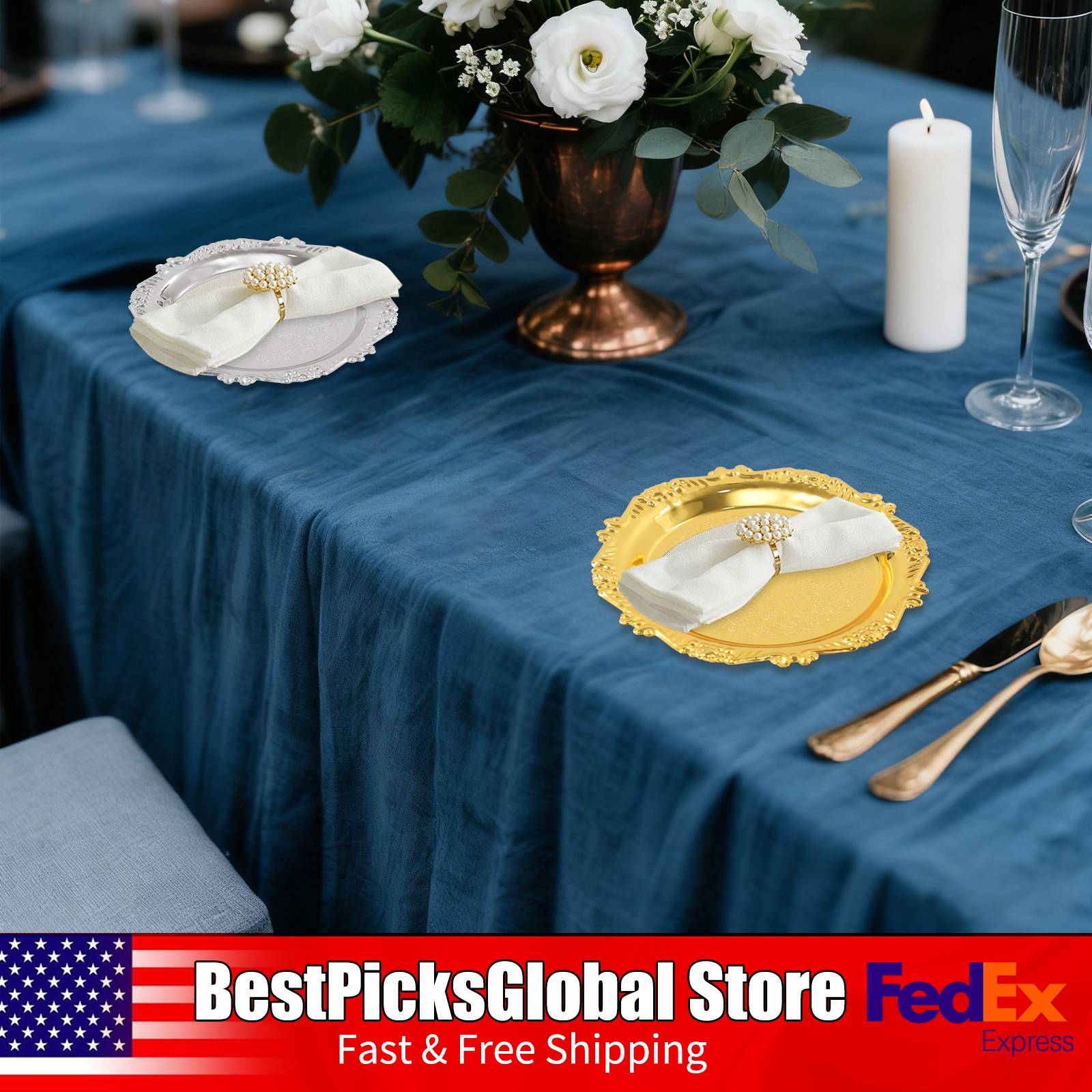 6 PCS Metal Snack Plates Gold/ - Food Snacks Options recensie en prijs