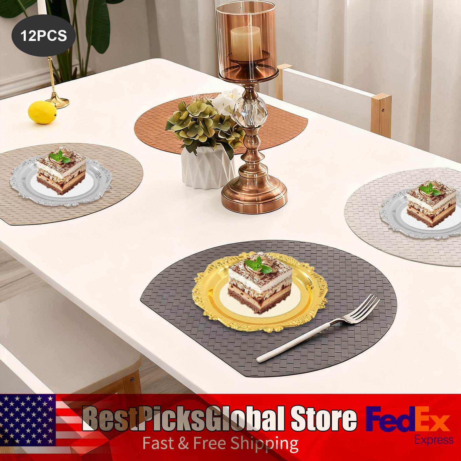 6 PCS Metal Snack Plates Gold/ - Food Snacks Options recensie en prijs