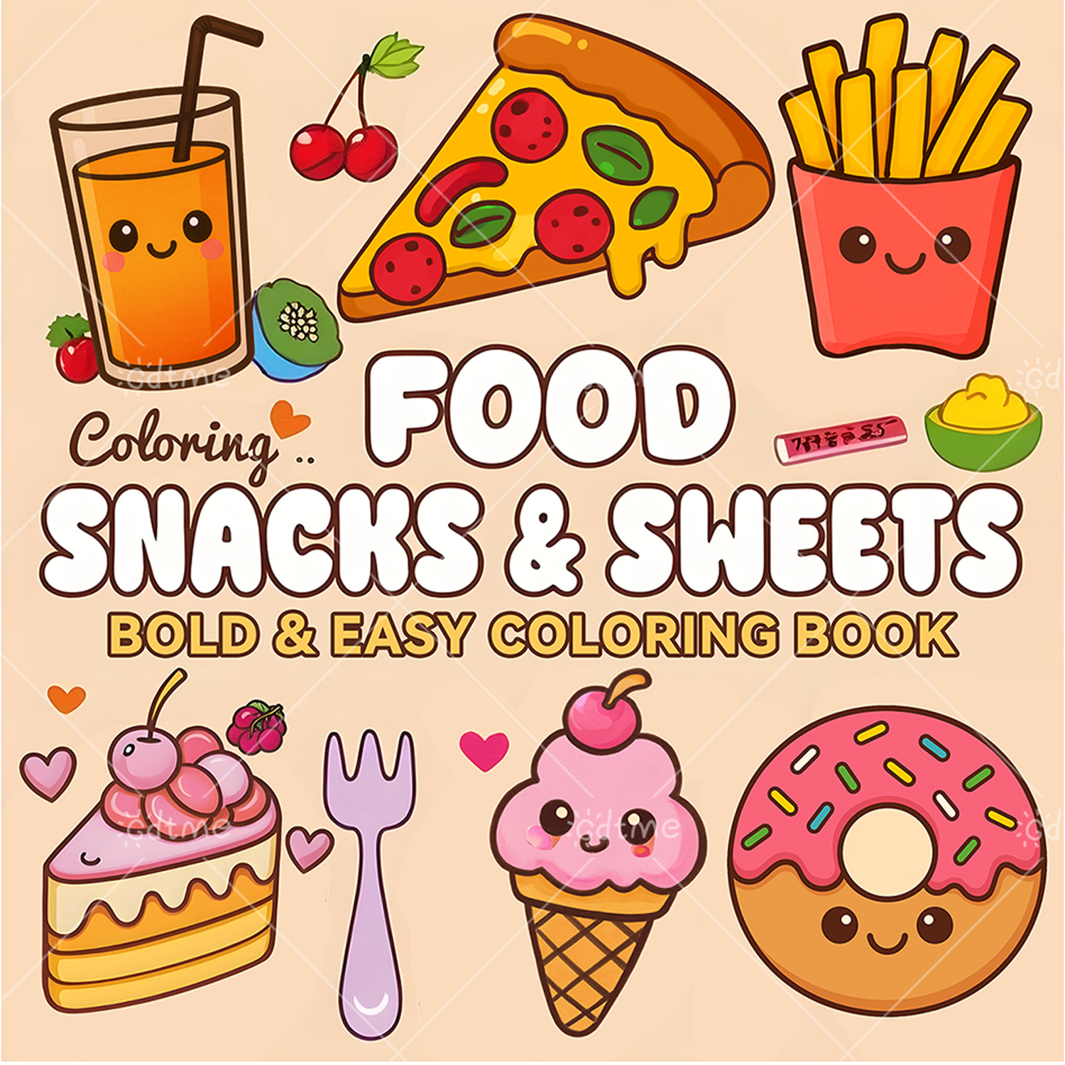 FOOD SNACKS & SWEETS Themed Co - Food Snacks Coloring Book recensie en prijs
