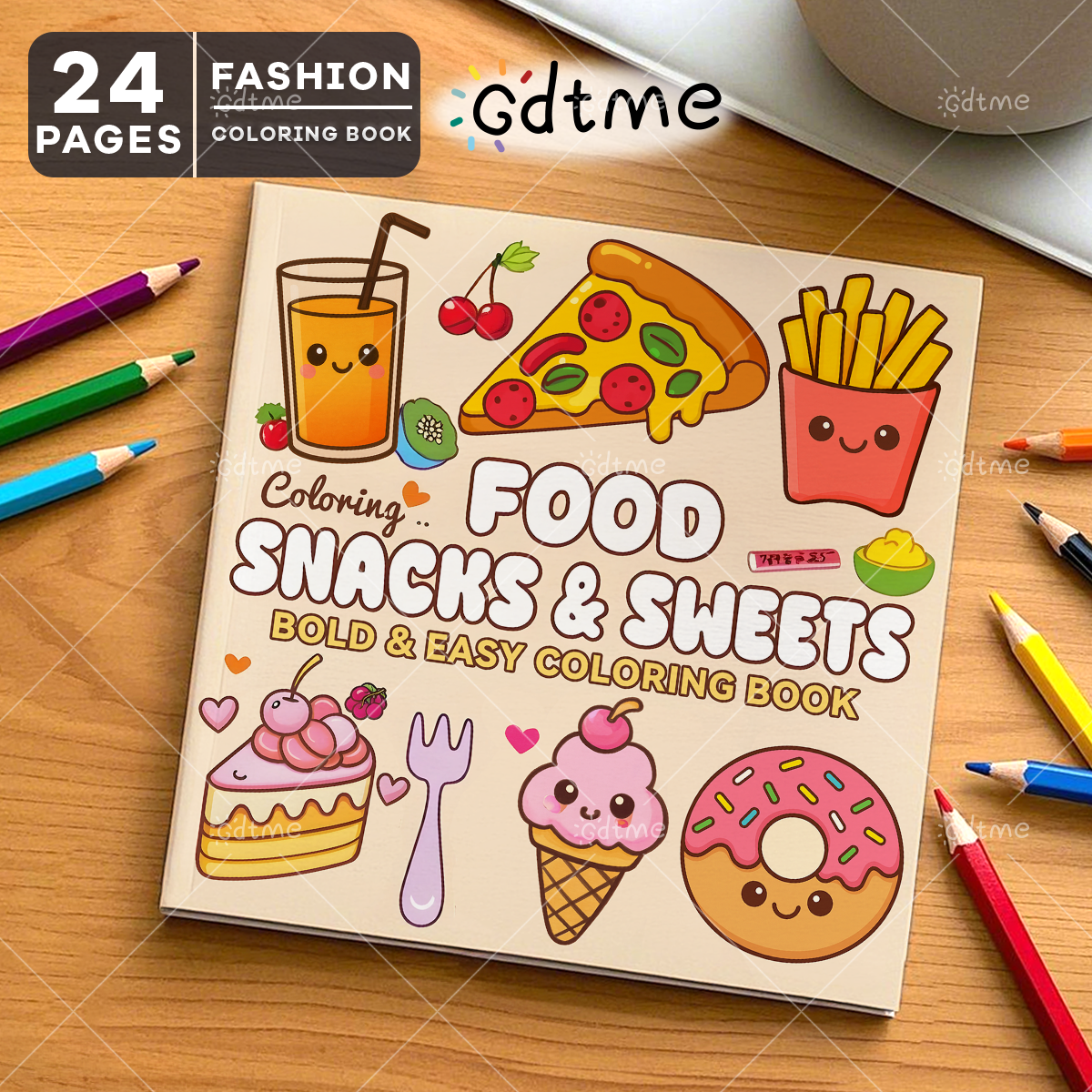 FOOD SNACKS & SWEETS Themed Co - Food Snacks Coloring Book recensie en prijs