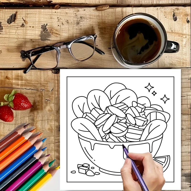 Easy Food and Snacks Coloring  - Food Snacks Coloring Book recensie en prijs