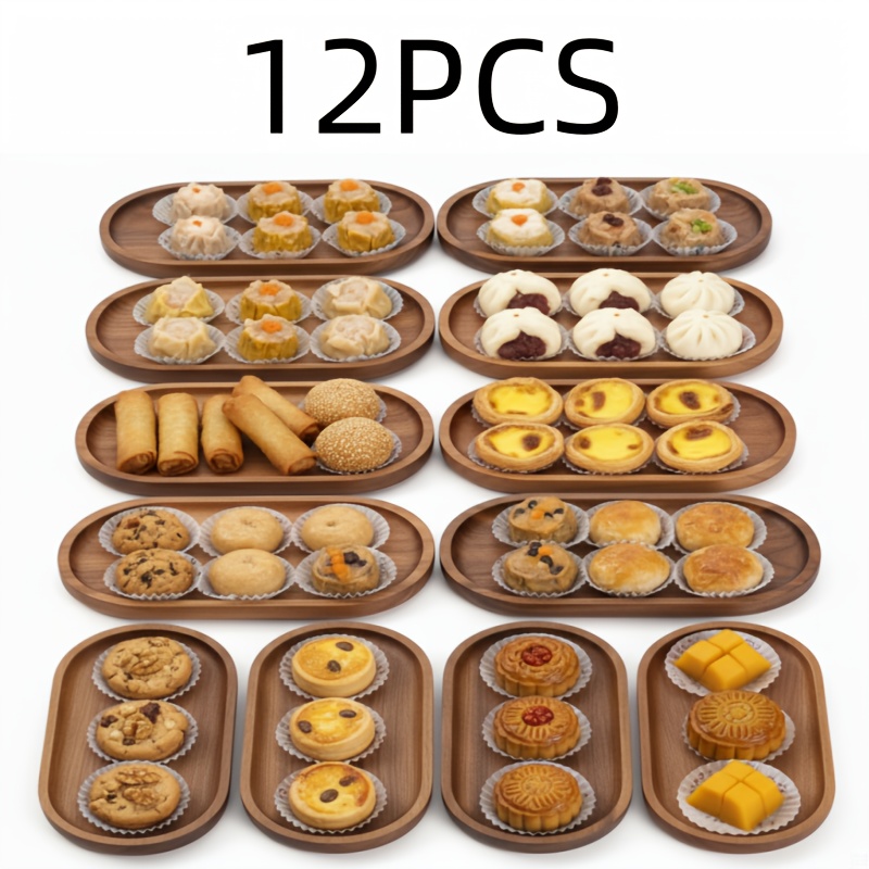12-Piece Natural Wood Serving  - Food Snacks For Baby Shower recensie en prijs