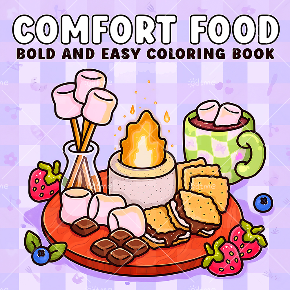 COMFORT FOOD BOLD AND EASY 24  - Food Snacks Coloring Book recensie en prijs