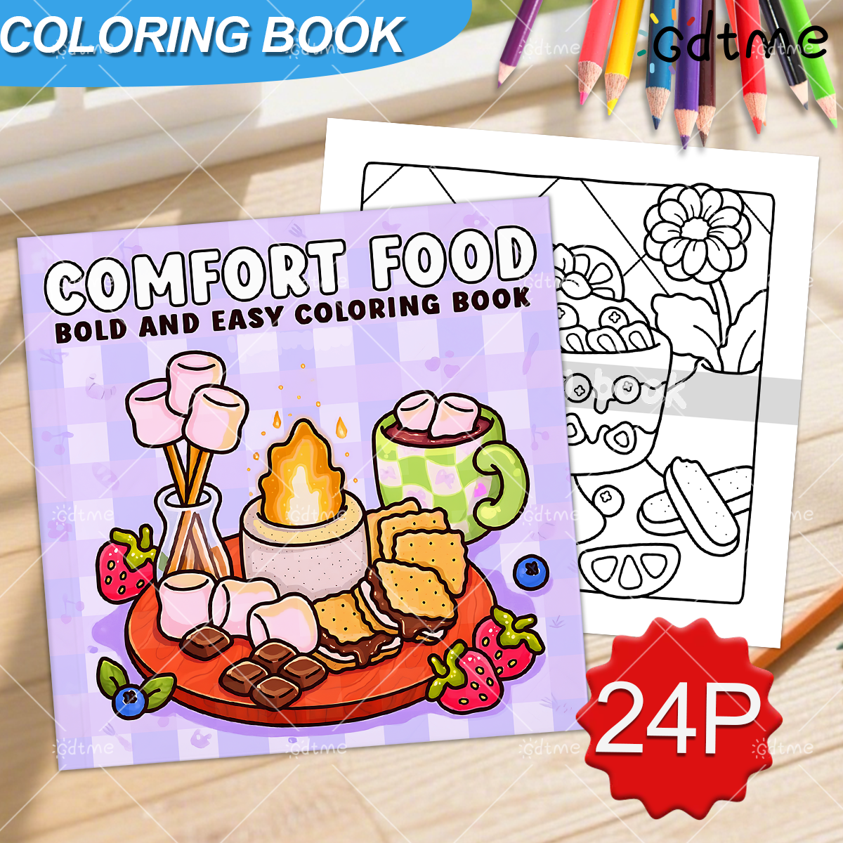 COMFORT FOOD BOLD AND EASY 24  - Food Snacks Coloring Book recensie en prijs