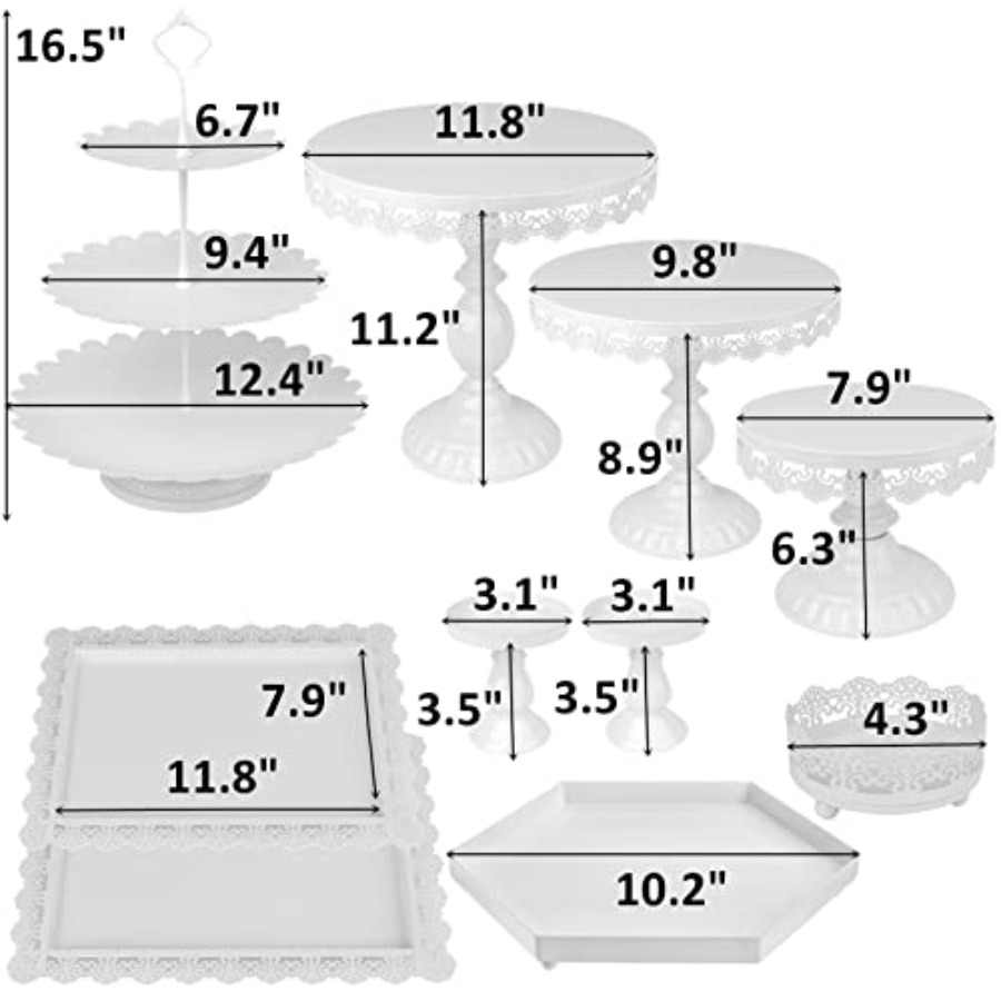 Set of 10 Metal Cake Stands, C - Food Snacks For Baby Shower recensie en prijs