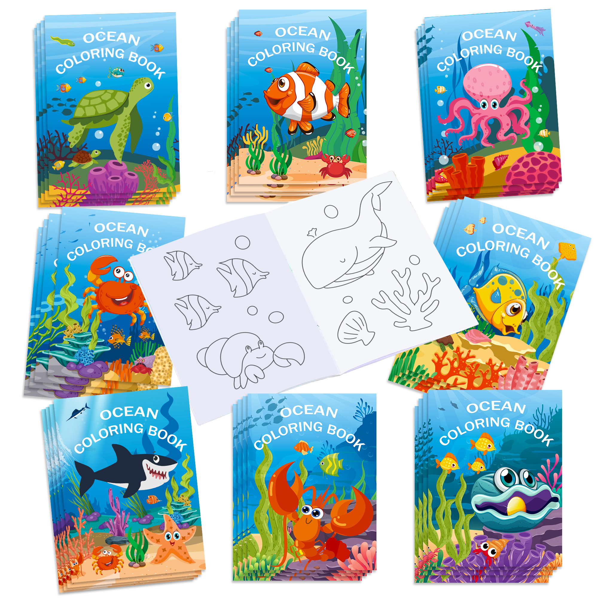 16pcs Cartoon Underwater World - Food Snacks Coloring Book recensie en prijs