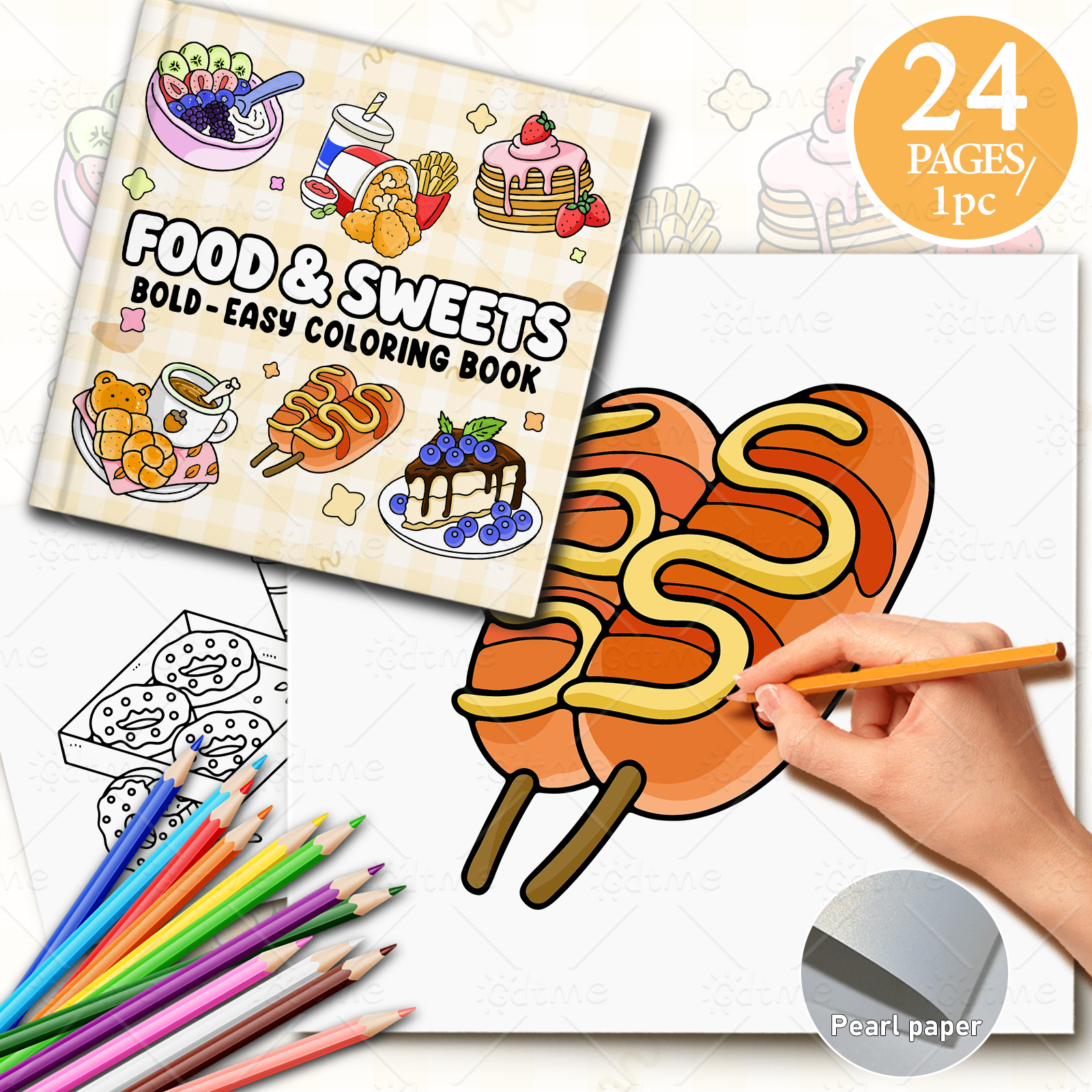 FOOD SWEETS Bold-easy Patterns - Food Snacks Coloring Book recensie en prijs