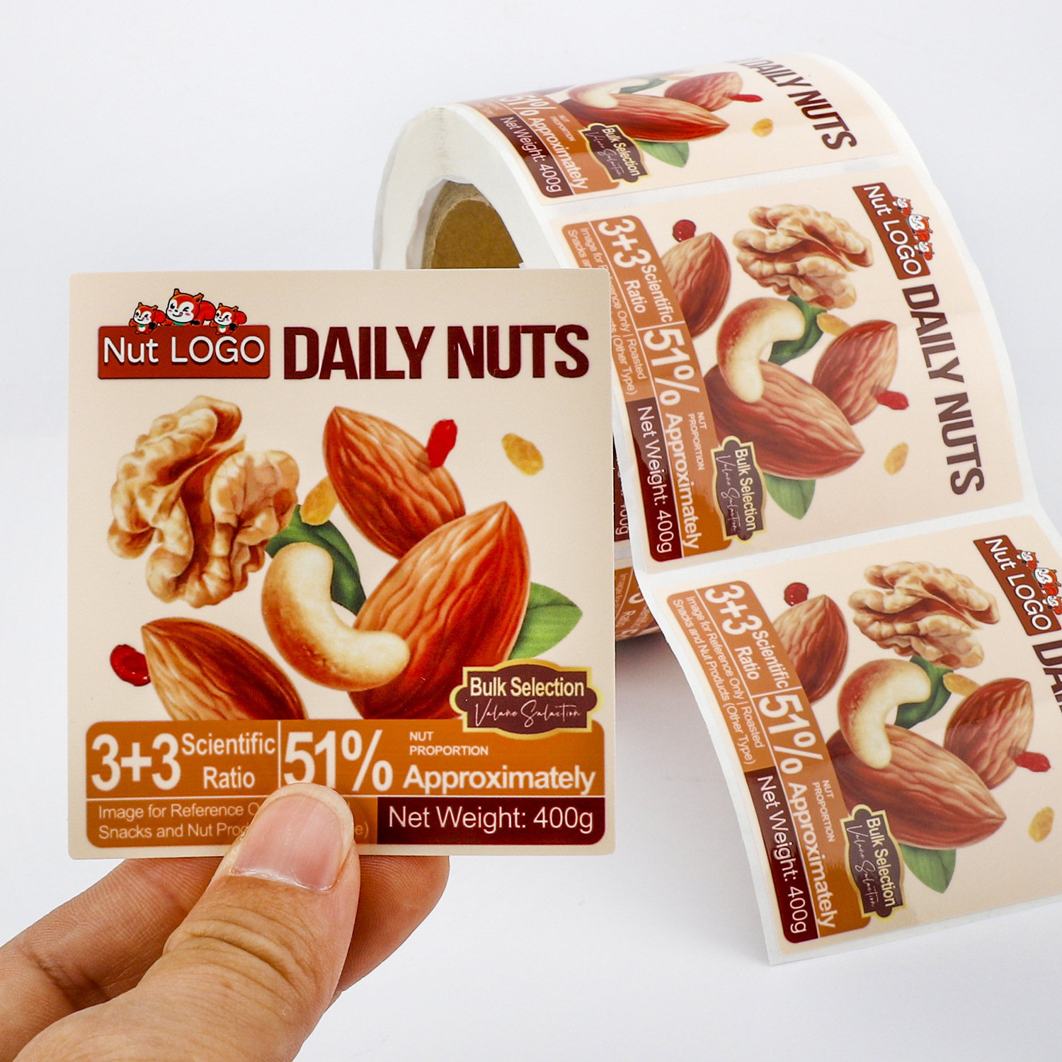 Custom snack stickers, nuts, d - Food Snacks Label recensie en prijs