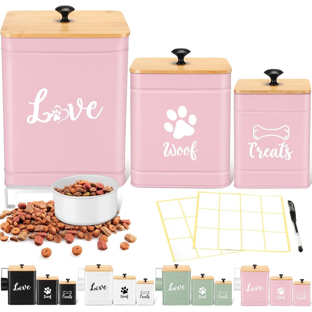 Dog Treat Containers Set of 3  - Food Snacks Label recensie en prijs