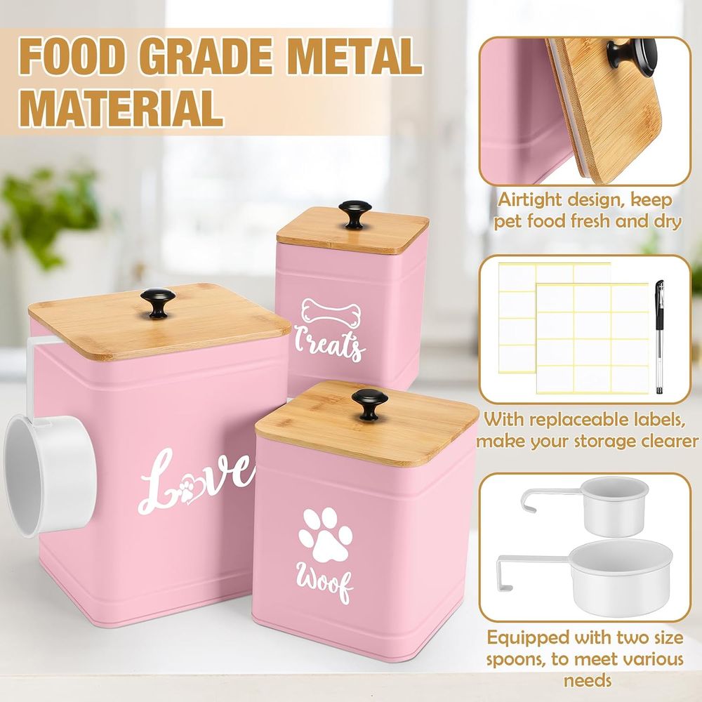 Dog Treat Containers Set of 3  - Food Snacks Label recensie en prijs