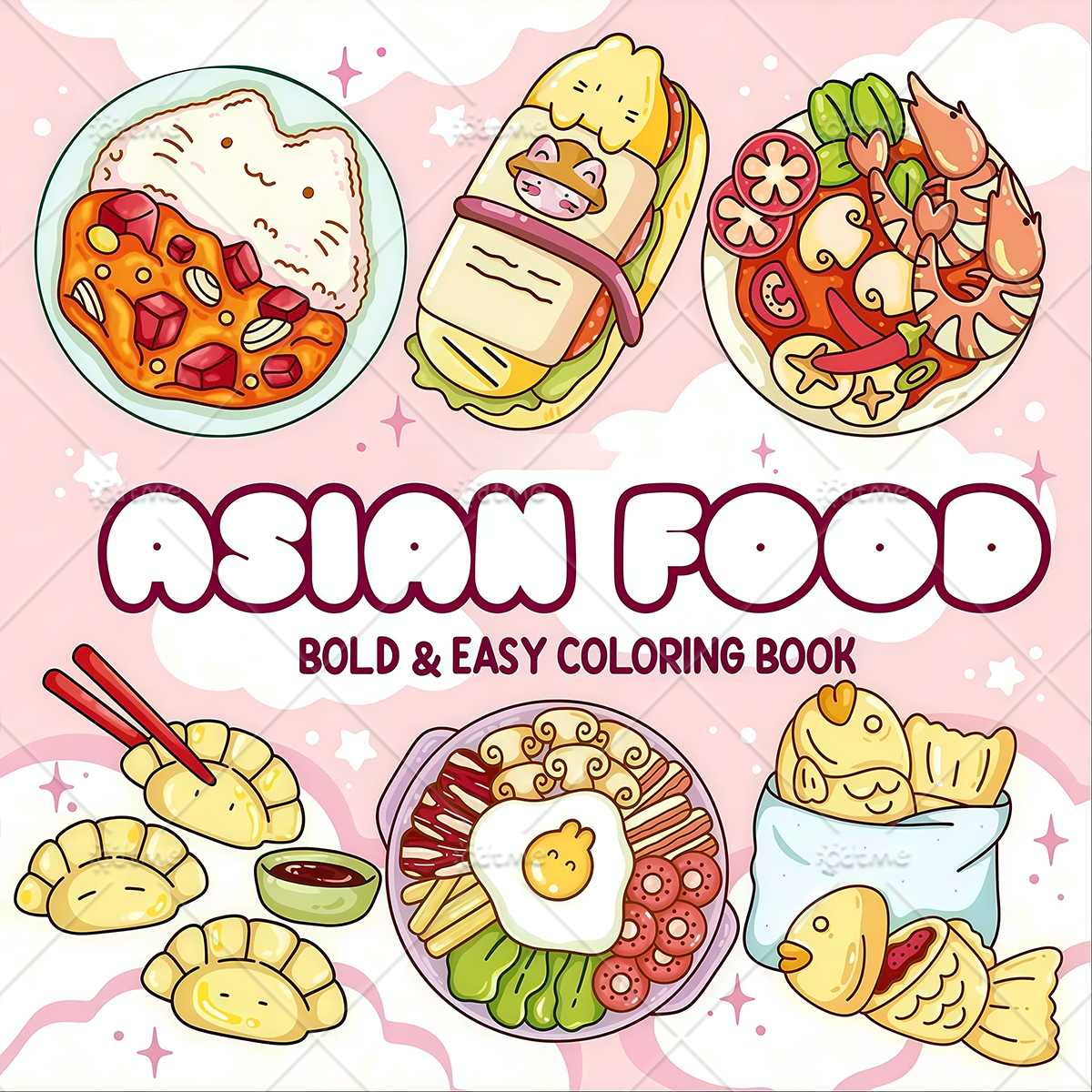 ASIAN Food Bold-easy Patterns  - Food Snacks Coloring Book recensie en prijs