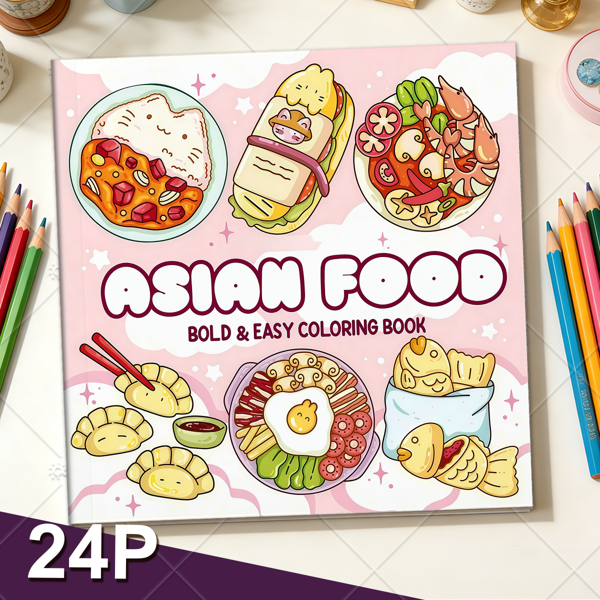 ASIAN Food Bold-easy Patterns  - Food Snacks Coloring Book recensie en prijs