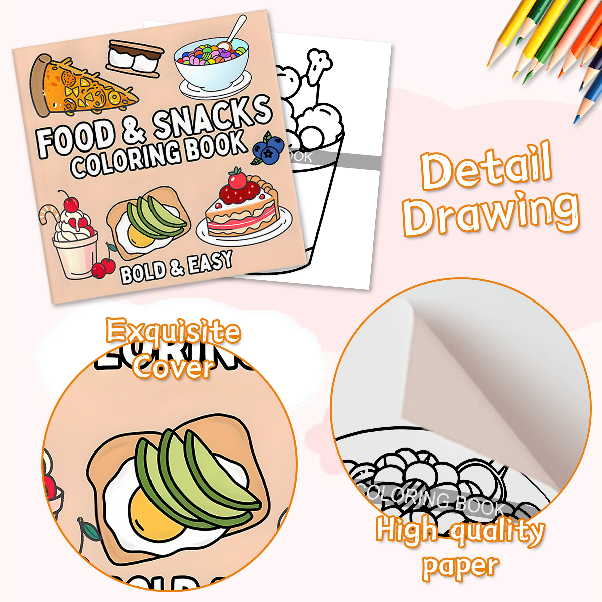 Delicious Food & Snack Themed  - Food Snacks Coloring Book recensie en prijs
