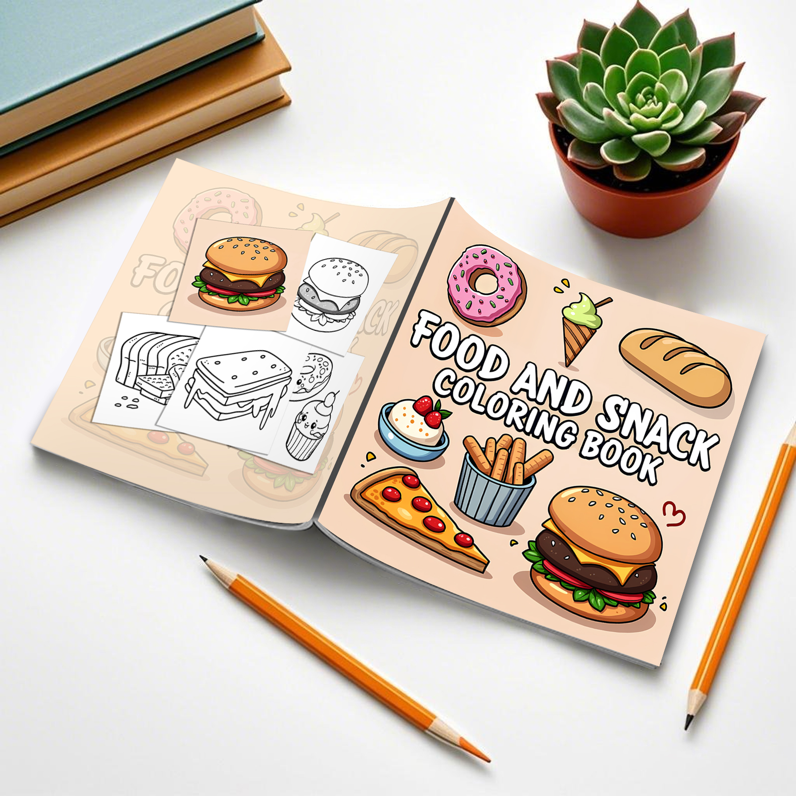 FOOD AND SNACK Coloring Book F - Food Snacks Coloring Book recensie en prijs