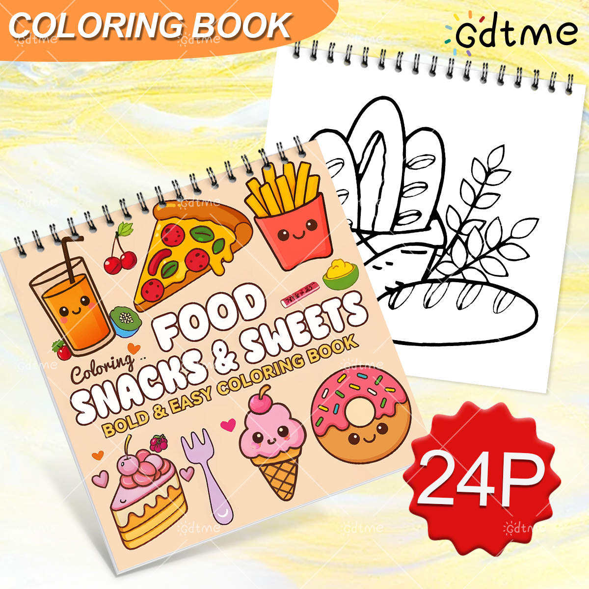 FOOD SNACKS & SWEETS Themed Co - Food Snacks Coloring Book recensie en prijs