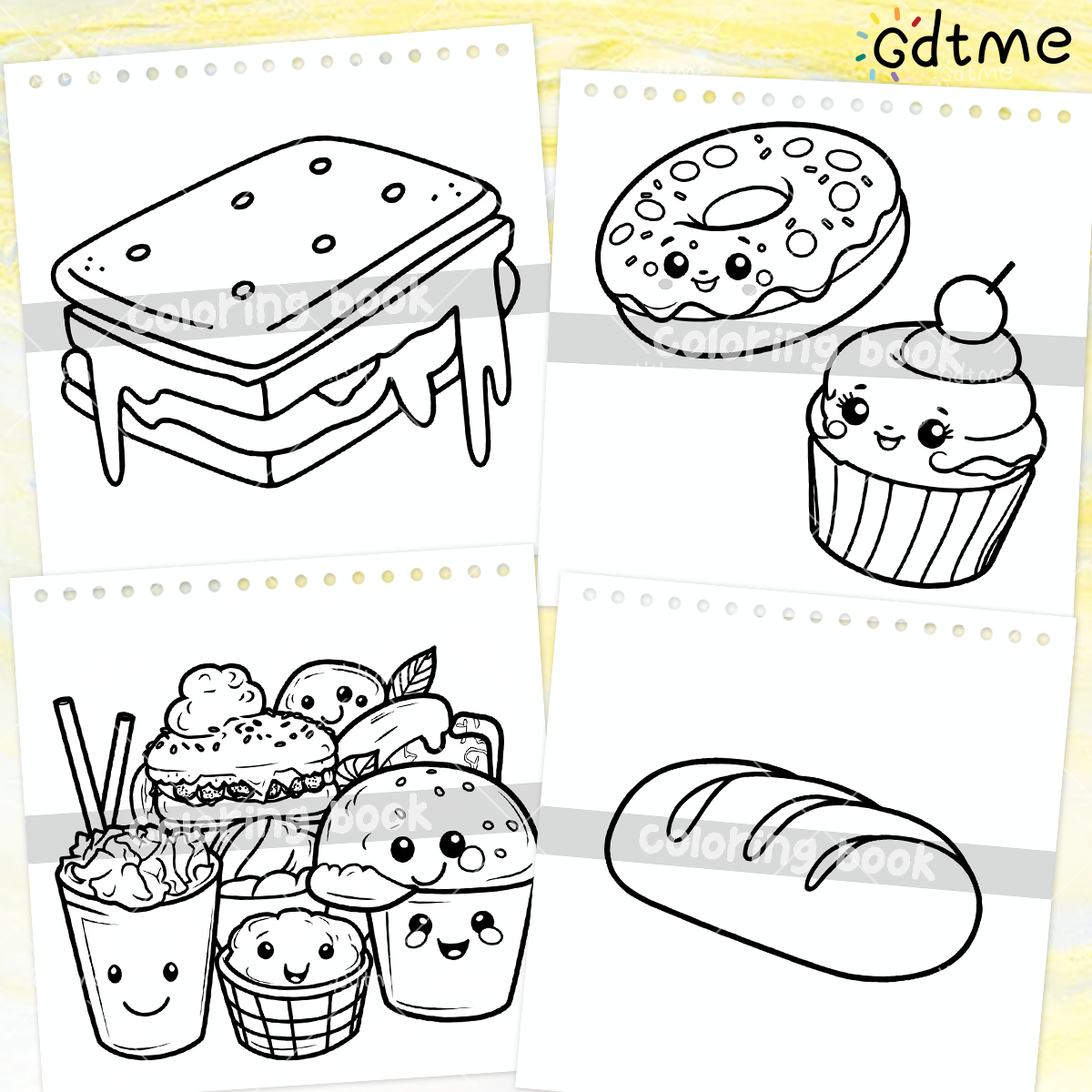 FOOD SNACKS & SWEETS Themed Co - Food Snacks Coloring Book recensie en prijs