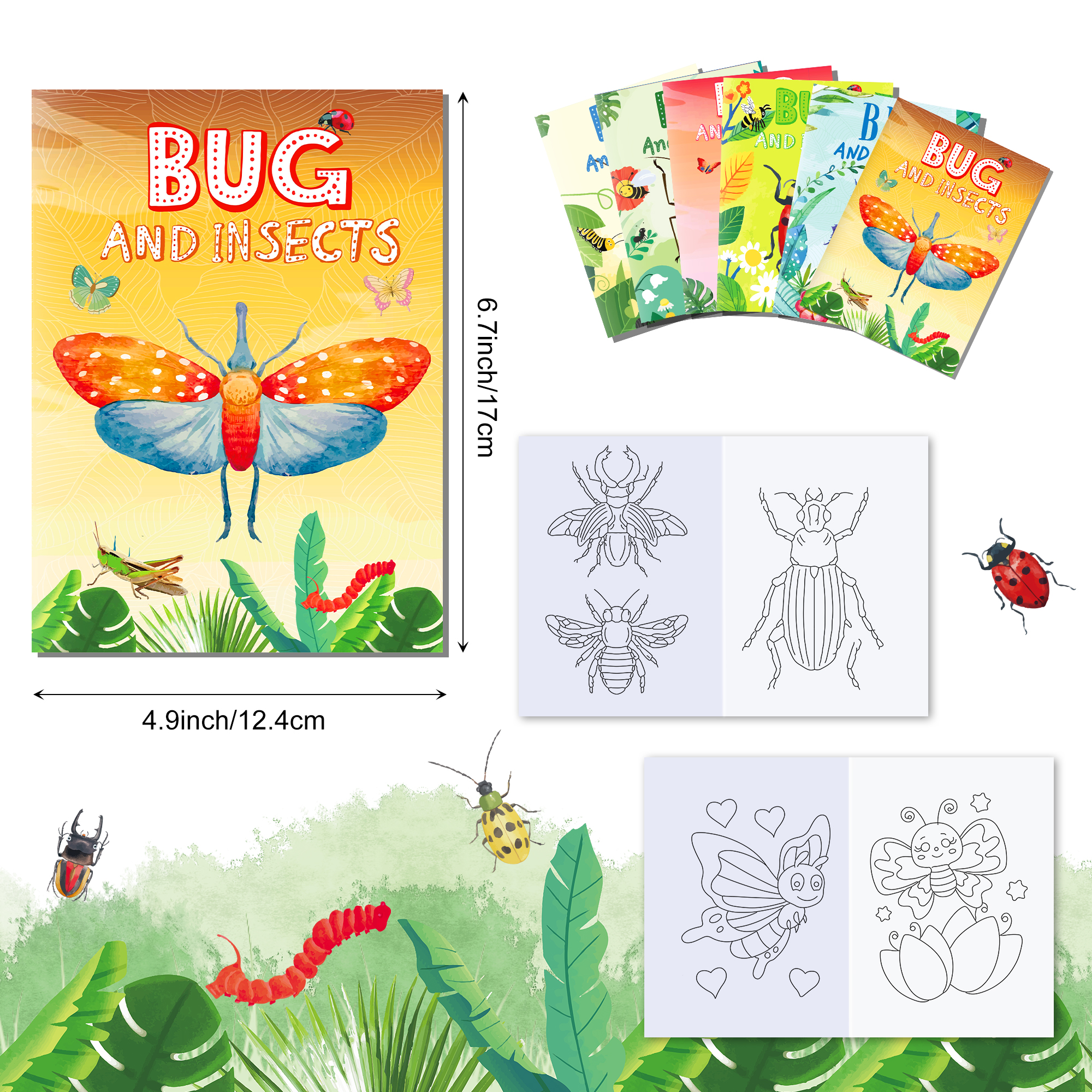 12pcs Cartoon Insect Bug Sprin - Food Snacks Coloring Book recensie en prijs