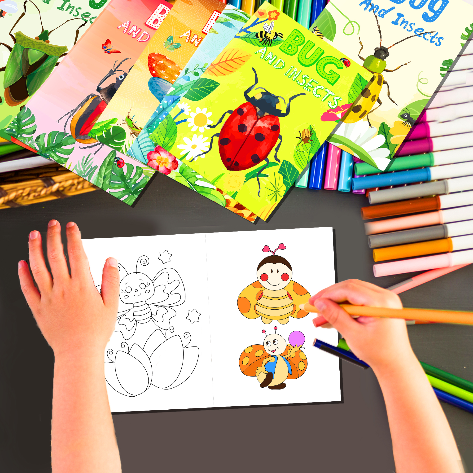 12pcs Cartoon Insect Bug Sprin - Food Snacks Coloring Book recensie en prijs