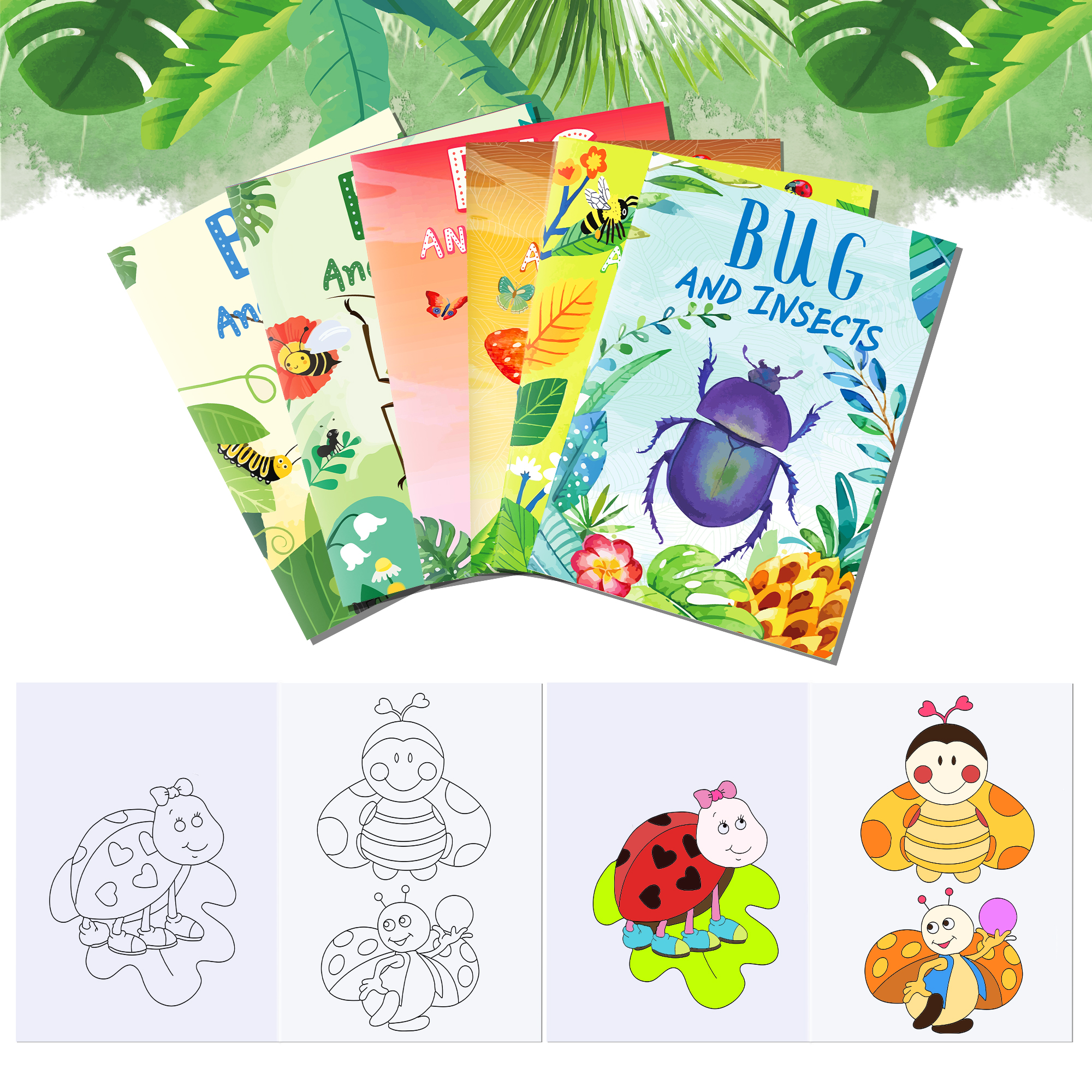 12pcs Cartoon Insect Bug Sprin - Food Snacks Coloring Book recensie en prijs