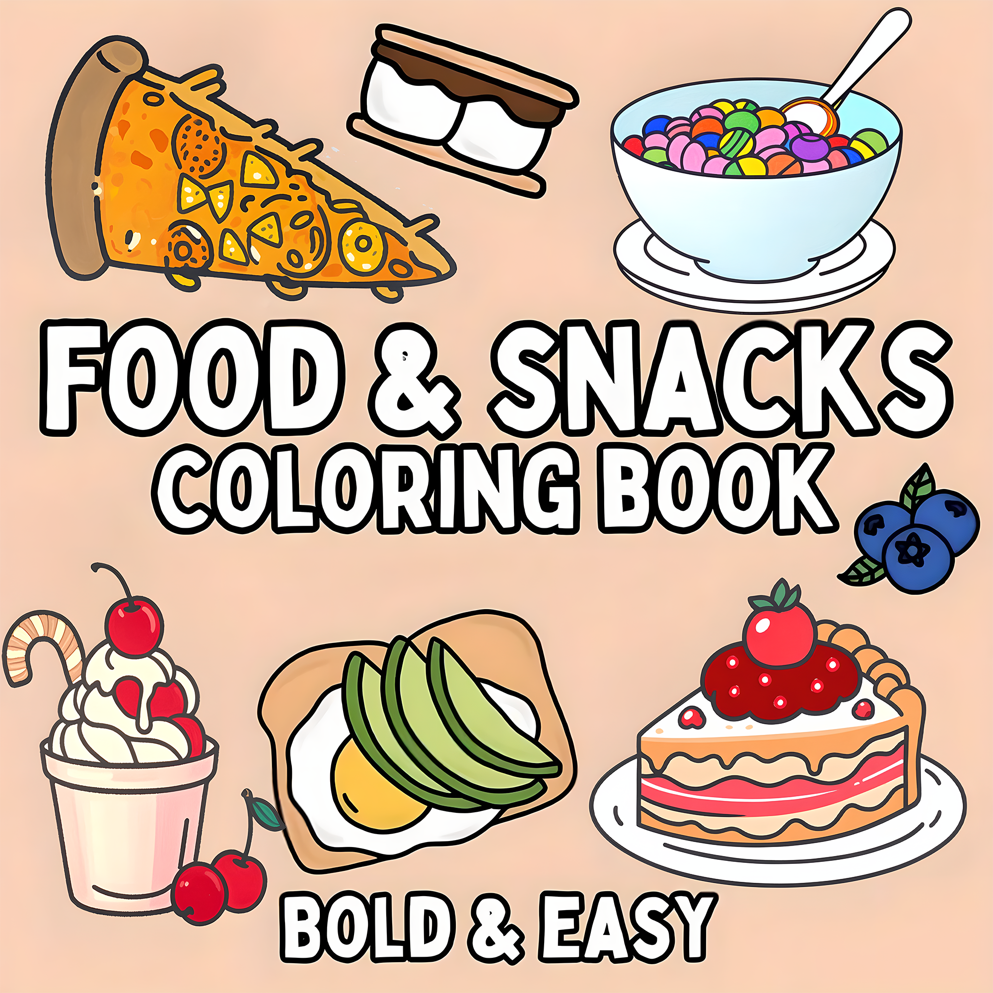 Delicious Food & Snack Themed  - Food Snacks Coloring Book recensie en prijs
