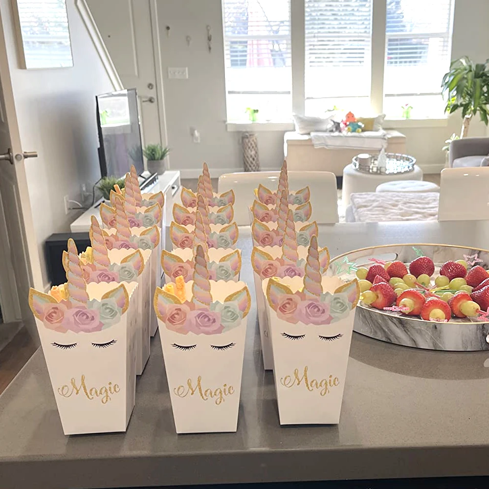 6/12pcs Unicorn Popcorn Box Un - Food Snacks For Baby Shower recensie en prijs
