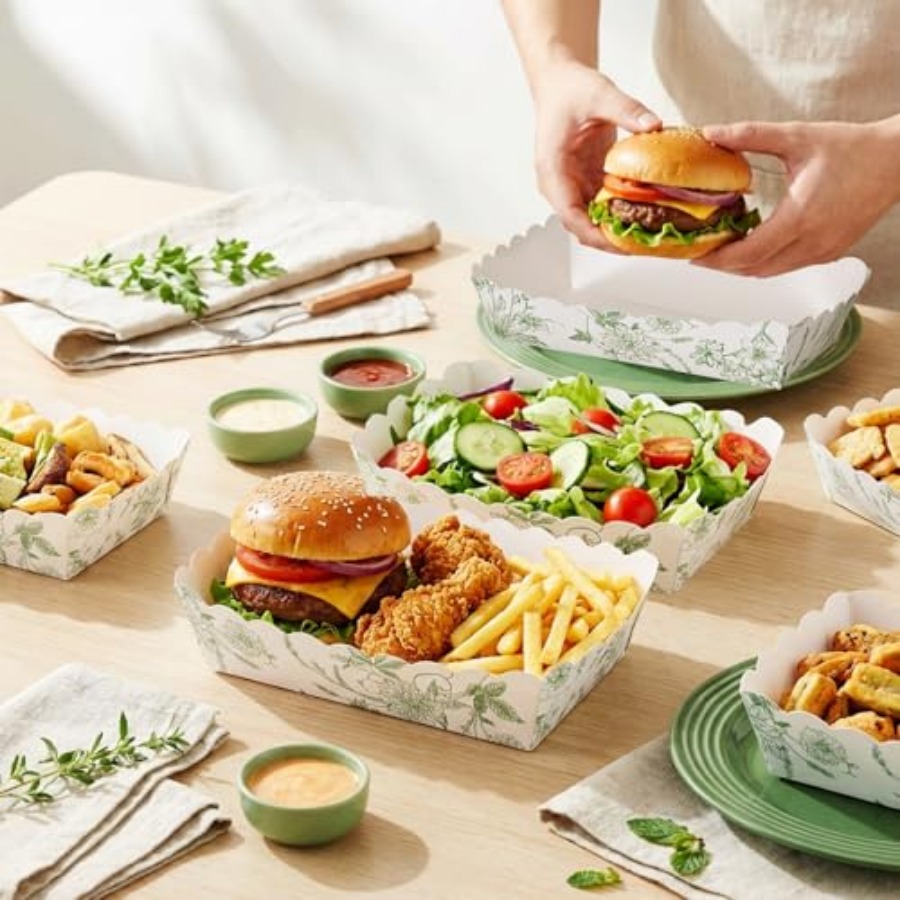 60 Pcs Paper Food Trays, Dispo - Food Snacks For Baby Shower recensie en prijs