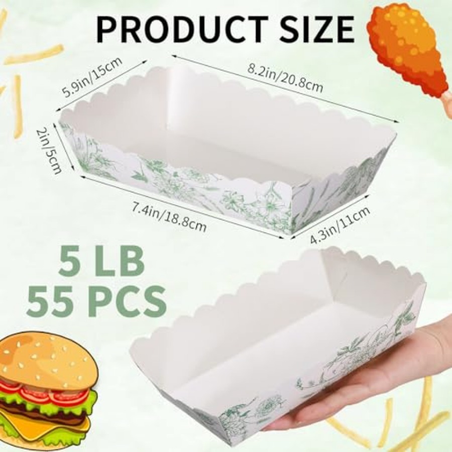 60 Pcs Paper Food Trays, Dispo - Food Snacks For Baby Shower recensie en prijs