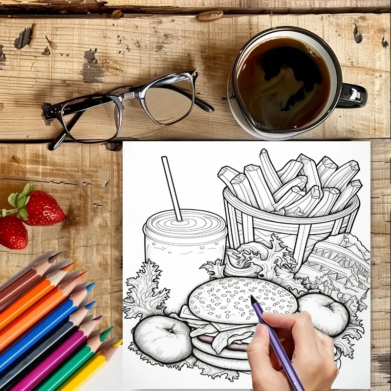Fast Food Coloring Book for Ad - Food Snacks Coloring Book recensie en prijs